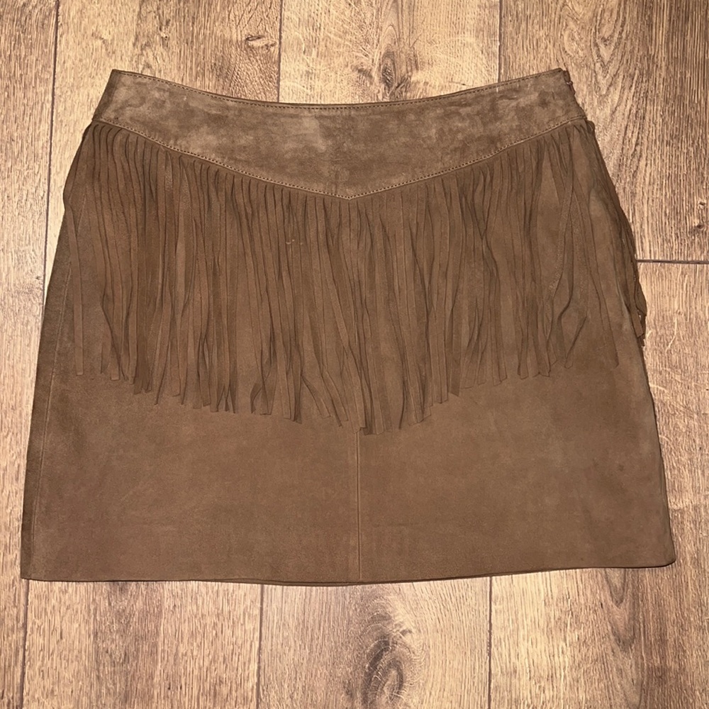 Walter Baker Suede Fringe Skirt-Riley Skirt